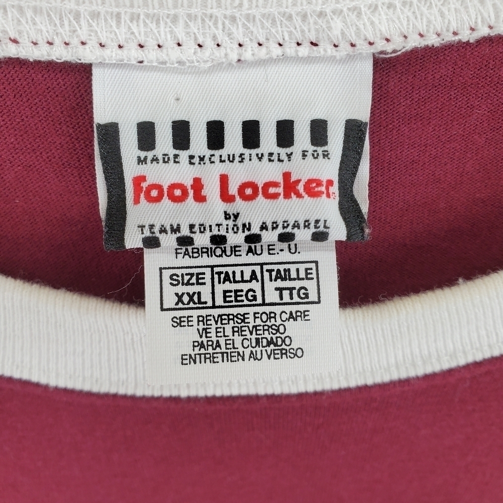 Vtg Foot Locker TX A&M Team Logo Baseball Jersey Fleece Shirt SS Men 2XL USA 90s - Picture 6 of 12
